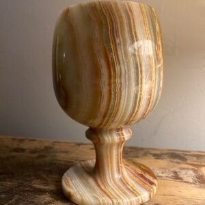 Marble Stone Goblet from Cyprus - 5” High x 3” Wide